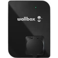 Borne Wallbox Copper SB noire, socle Type 2 à volet en partie basse